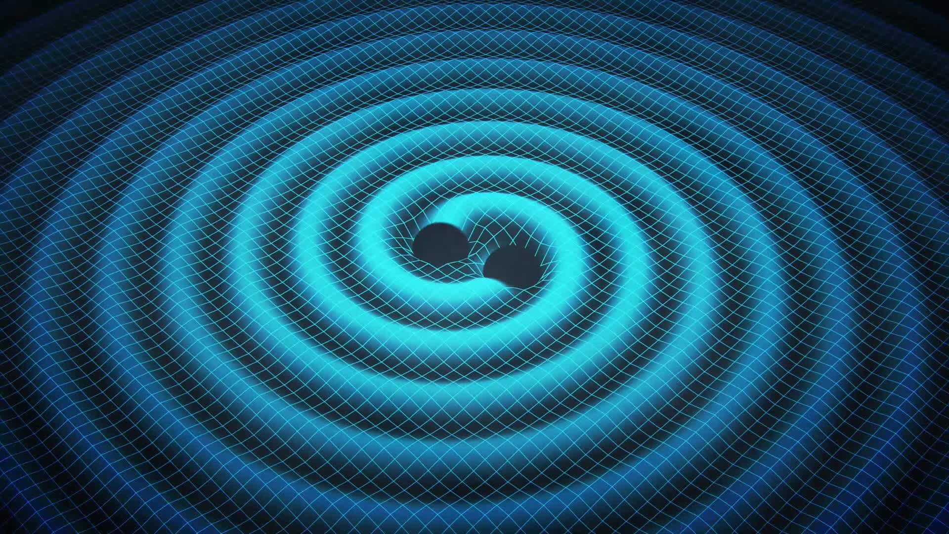 Representação de ondas gravitacionais no espaço / LIGO